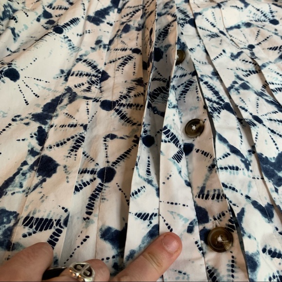 Thakoon For Target Long Sleeve Shibori Button Down Bohemian Cotton Dress - Picture 13 of 16